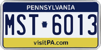 PA license plate MST6013