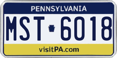 PA license plate MST6018