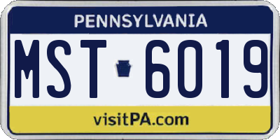 PA license plate MST6019