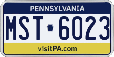 PA license plate MST6023