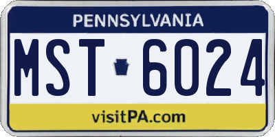 PA license plate MST6024