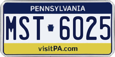 PA license plate MST6025