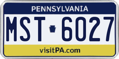 PA license plate MST6027