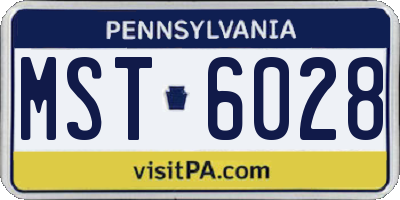 PA license plate MST6028