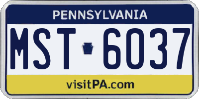 PA license plate MST6037
