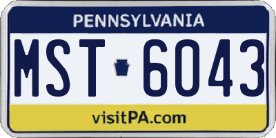 PA license plate MST6043