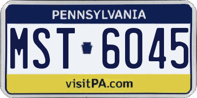 PA license plate MST6045