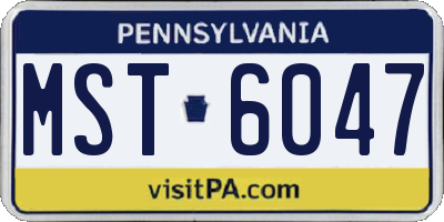 PA license plate MST6047
