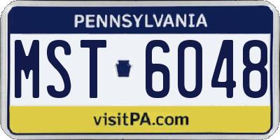 PA license plate MST6048