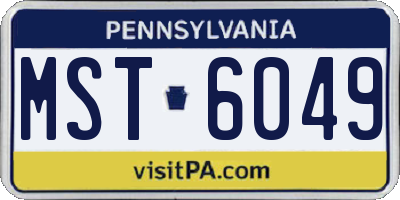 PA license plate MST6049