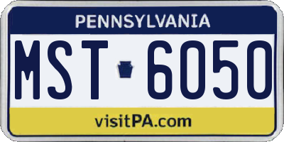 PA license plate MST6050