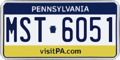 PA license plate MST6051