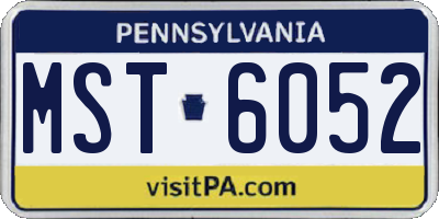 PA license plate MST6052