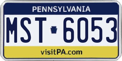PA license plate MST6053