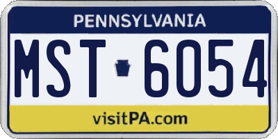 PA license plate MST6054