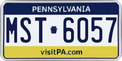 PA license plate MST6057