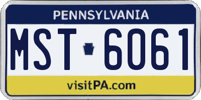 PA license plate MST6061