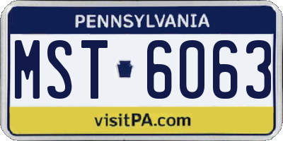 PA license plate MST6063