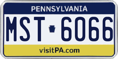 PA license plate MST6066
