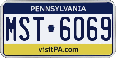 PA license plate MST6069