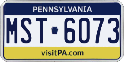 PA license plate MST6073