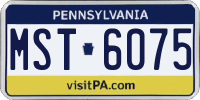 PA license plate MST6075