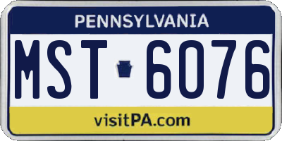 PA license plate MST6076