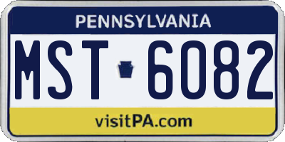 PA license plate MST6082