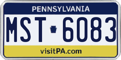 PA license plate MST6083
