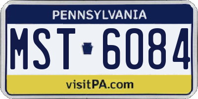 PA license plate MST6084