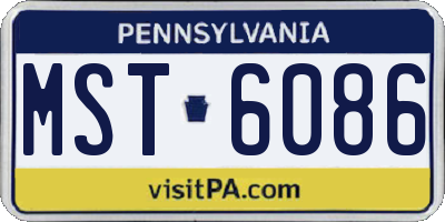 PA license plate MST6086