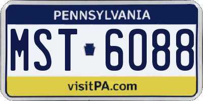 PA license plate MST6088
