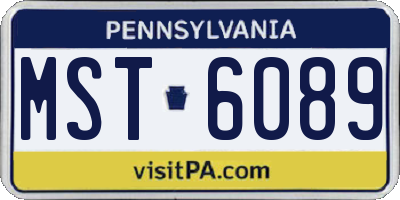 PA license plate MST6089