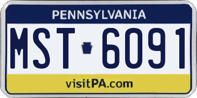 PA license plate MST6091