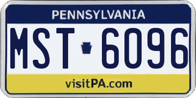 PA license plate MST6096