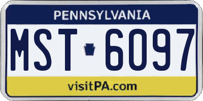 PA license plate MST6097