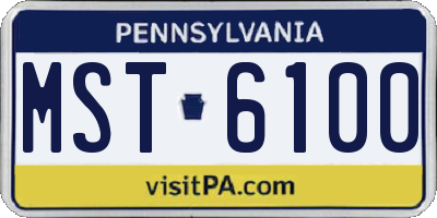 PA license plate MST6100