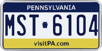 PA license plate MST6104