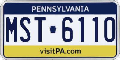 PA license plate MST6110