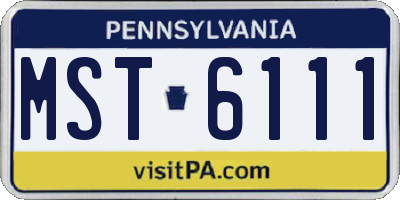 PA license plate MST6111