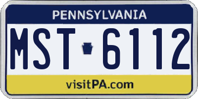 PA license plate MST6112