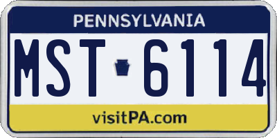 PA license plate MST6114