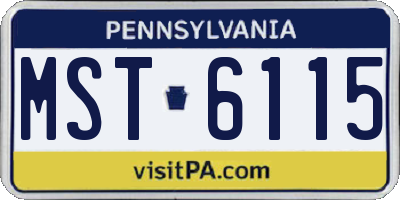 PA license plate MST6115