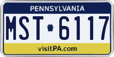 PA license plate MST6117