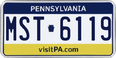 PA license plate MST6119