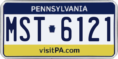 PA license plate MST6121