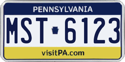 PA license plate MST6123