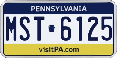 PA license plate MST6125