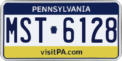 PA license plate MST6128