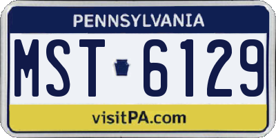 PA license plate MST6129